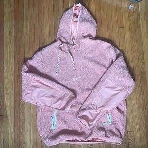 Nike Basketball Pink Sherpa Hoodie - L
